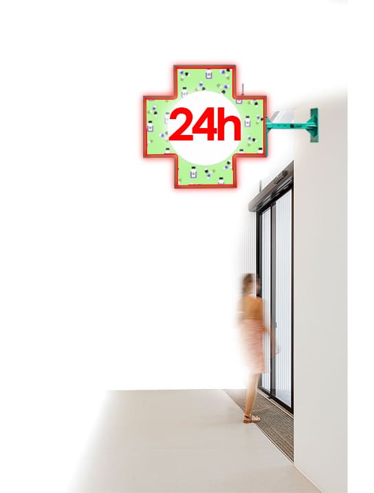 cruz cosmi en farmacia orion led 24h