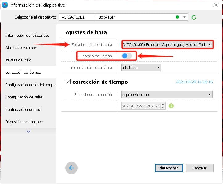 como cambiar hora hd player cosmi