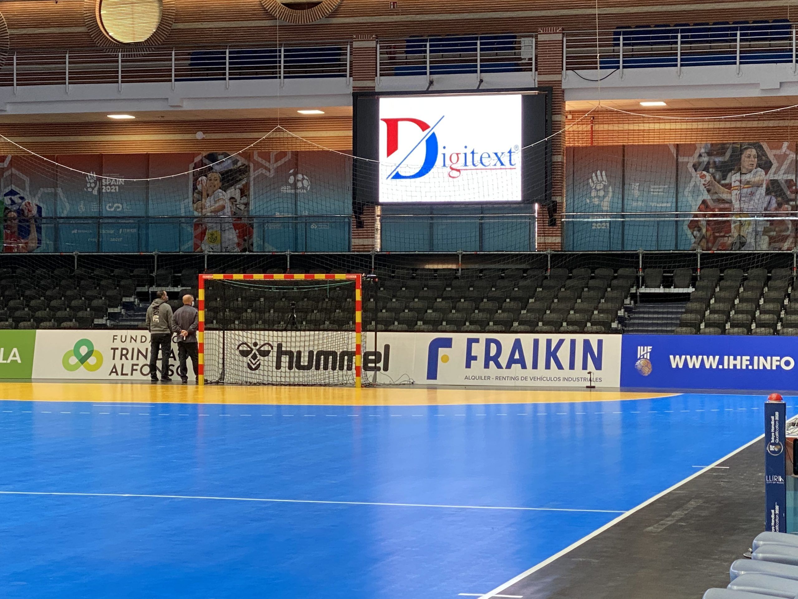 Videomarcador en el pabellón donde se jugó la final del mundial de balón mano femenino