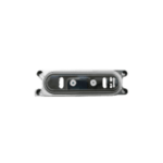 Cámara monocular compacta para kiosko con diseño metálico plateado y lente de alta precisión.