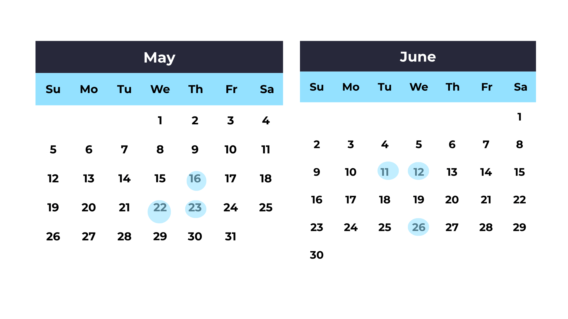 Calendario Road Tour